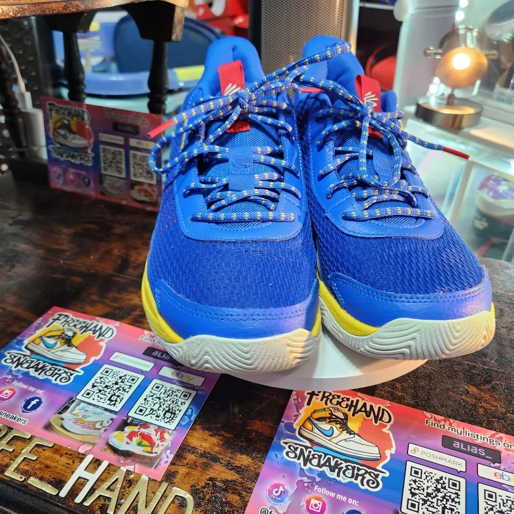Under Armour Blue and Yellow Men's Running Sneakers